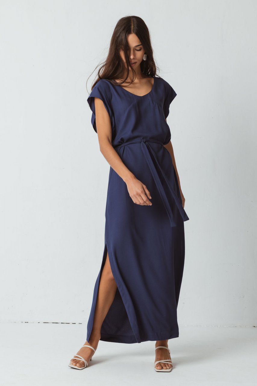 TEBE Blue summer dress for women in sustainable viscose Ecovero