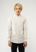 AMIT korean beige striped shirt for men in Fairtrade Organic Cotton