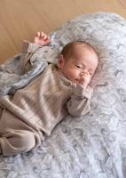 Cross sweater for newborns in organic Bamboo - Camel