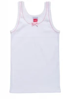 Baby girl ribbed tank top with lace in pure organic cotton