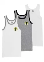 Tank tops for boys in pure organic cotton football print - 3 pcs