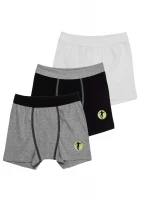 Boxer shorts for boys in pure organic cotton football print - 3 pcs