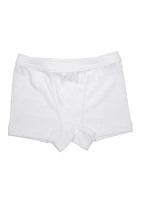 White boxer shorts for baby in pure organic cotton