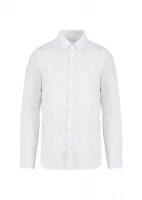 Camicia washed Bianco da uomo in puro cotone biologico