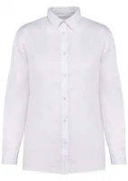 Camicia Washed Bianco da donna in Lyocell TENCEL e cotone bio