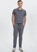 Men's Core Grey tracksuit trousers in pure organic cotton
