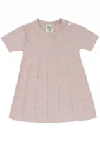Baby pink dress in organic cotton and silk