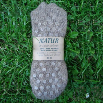 Non-slip socks in wool and alpaca wool_41202