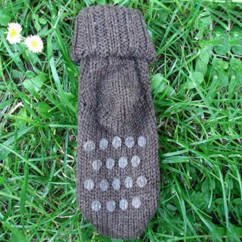 Non-slip socks in undyed organic wool_41206