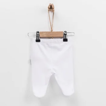 Baby footed leggings Kitikate white in organic cotton_54399