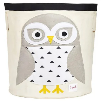 Storage Bin White Owl 100% cotton_55426