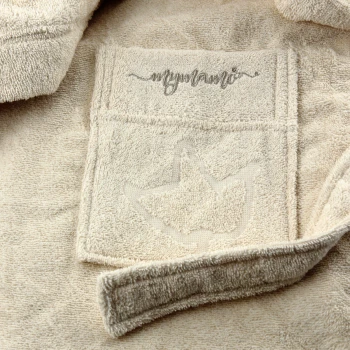 Mymami natural hooded bathrobe in organic cotton_56066