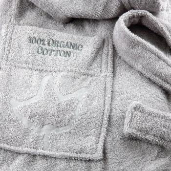 Mymami Grey hooded bathrobe in organic cotton_56062