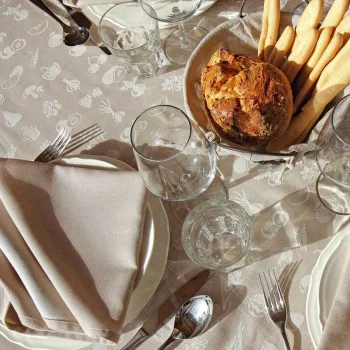 Tablecloth with 12 napkins in organic cotton_56148