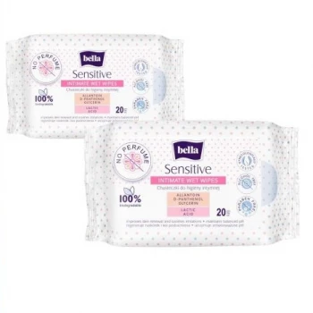 Intimate wet wipes Sensitive in 100% cotton Bella_56258