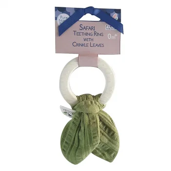 Multisensory ring teether in rubber and organic cotton_57705