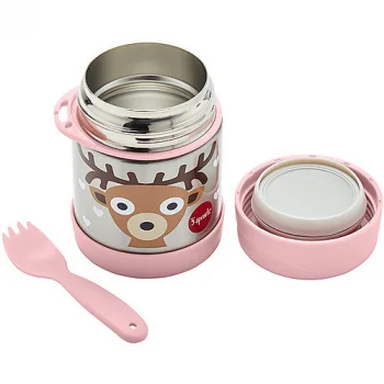 Stainless steel thermos food container with cutlery_60024