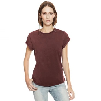 Stone Washed rolled-sleeved women's shirt in organic cotton_60735