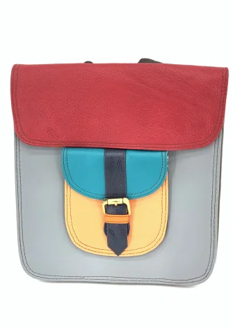 Backpack Double multicolor in recovered leather_101982