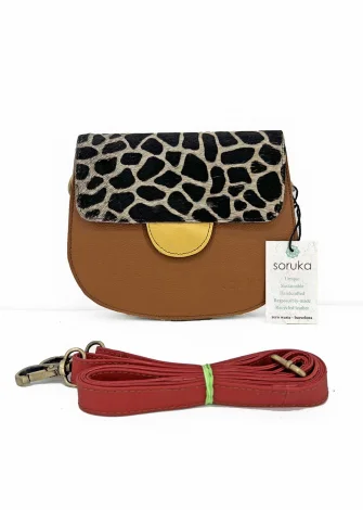 Soruka Round Bag with Animal Print in recovered leather_108552