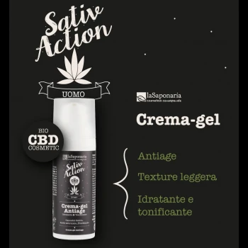 Cream gel for men antiaging CBD SativAction La Saponaria_64791