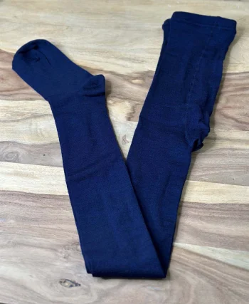 Woman tights in wool and silk Blue_109390
