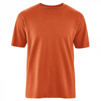 Man basic t-shirt in hemp and organic cotton Dark Orange_66224