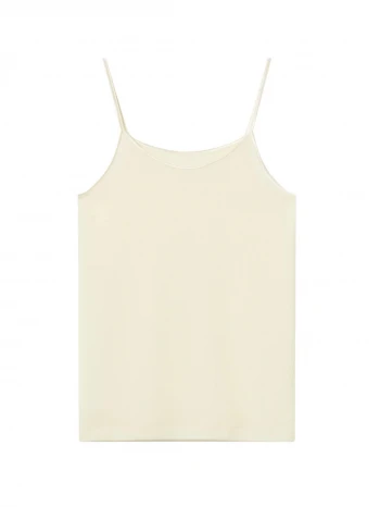 Afrodite vest  top with shoulder strap in natural wool and silk_96045