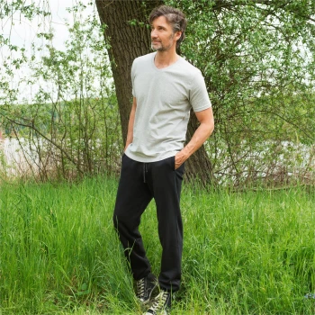 Unisex black jogging pants in organic cotton_57316