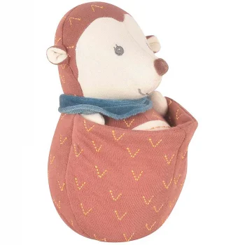 Ethan Hedgehog with rattle in Organic Cotton_67404