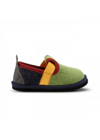Muvy Green/Blue wool felt slippers for children_109185