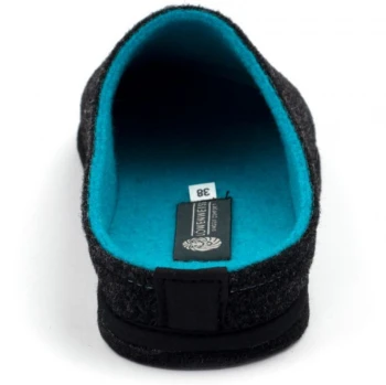 Slipper ANTHRACITE/FLUO BLUE Easy in pure wool felt_68108