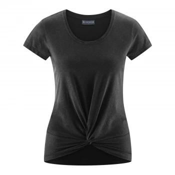 Yoga T-shirt with knot at the waist in hemp and organic cotton_68162
