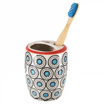 MATTHES toothbrush holder in hand painted glazed ceramic_68838