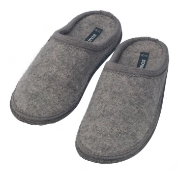 Slippers in pure boiled wool GRAY_69052