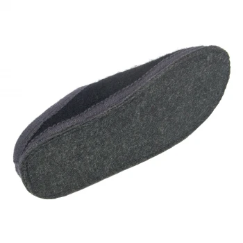 Slippers in pure boiled wool Bicolor Black Gray_69077