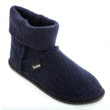 Ankle boot slippers in pure BLUE boiled wool_69064