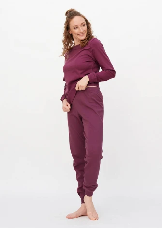 Women's pajamas in Dark Rose organic cotton_105819