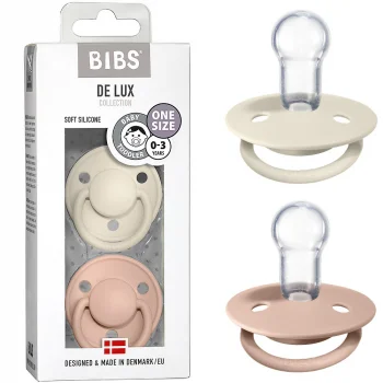 Pacifiers BIBS Color 2 pcs Ivory and Powder Pink - De luxe_79345