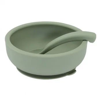 Baby food set with bowl with lid and spoon in food-grade silicone_79208