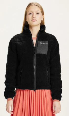 High neck zip jacket in recycled polyester fleece_81397