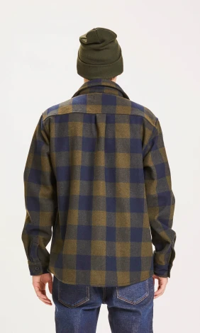 Giacca camicia PINE a scacchi da uomo in lana riciclata_82482