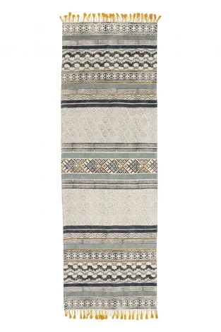 Runner rug ETHNO GOLD 70x210 in pure GoodWeave cotton_80616