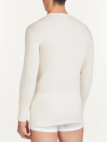 WSK man V neck undershirt in pure merino wool and silk_88817