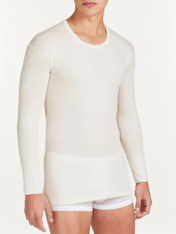 WSK man V neck undershirt in pure merino wool and silk_88818