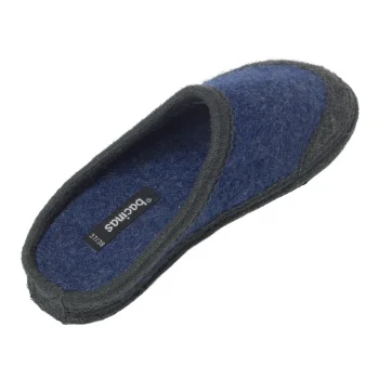Slippers in pure boiled wool Bicolor BLUEJEANS-GREY_85748