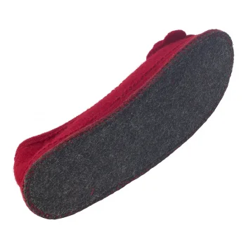 Women's ballet slippers in pure boiled wool Red_85758