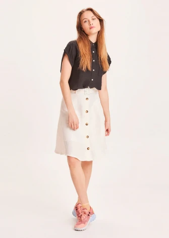 Layla skirt with belt and buttons in Linen and Tencel_92154