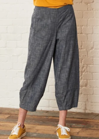 Women's summer Bubble pants in pure fair trade Chambray cotton_110326