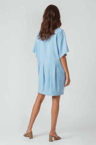 Izaia Blue Shirt Dress for women in LENZING™ ECOVERO™_93696